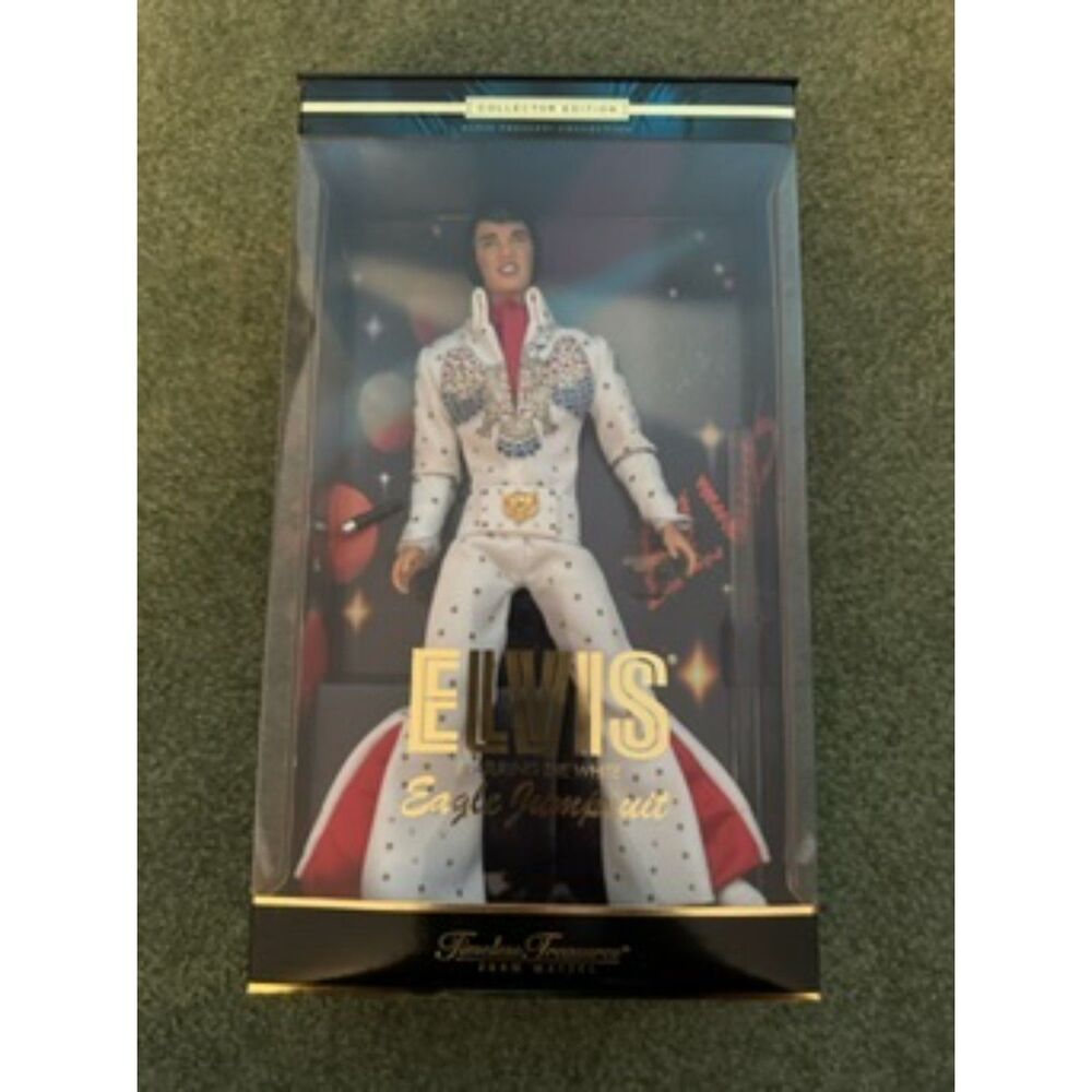2000 Mattel Timeless Treasures Elvis Presley White Eagle Jumpsuit Collector Doll